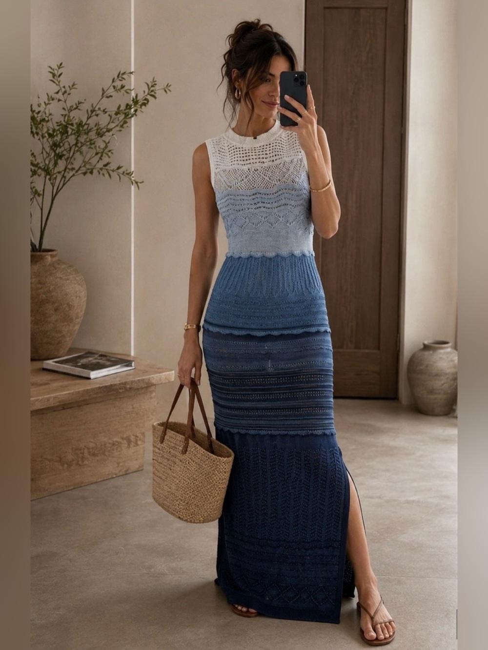 NWOT Torn by Ronny Kobo Ombré Knit Maxi Dress Size Medium